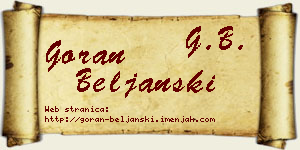 Goran Beljanski vizit kartica